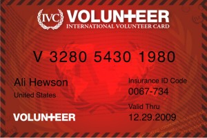 sample card Volunteer card